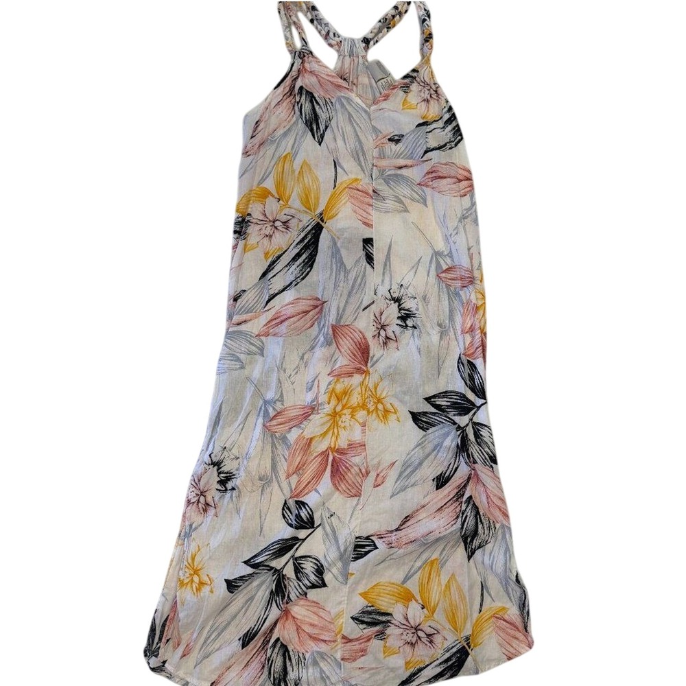 Floral‎ Print Maxi Dress Sleeveless Braided Strap Casual Summer Sundress